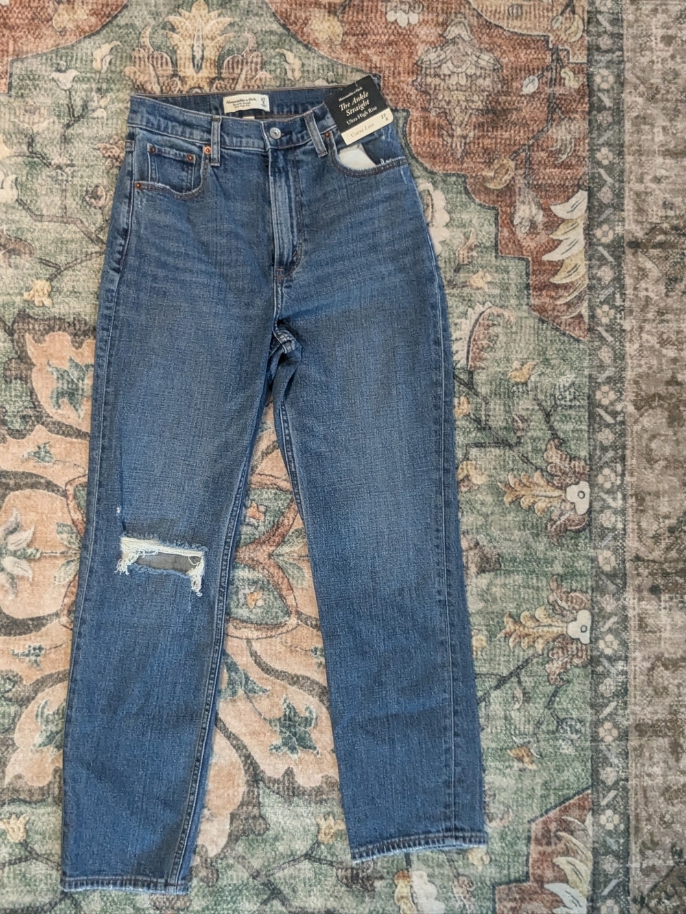 Abercrombie Curve Love The Ankle Straight Ultra High Rise Sz 4 New